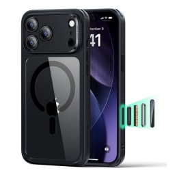 ESR CLASSIC HYBRID szilikon telefonvédő (ütésállóság, légpárnás sarok, MagSafe) ÁTLÁTSZÓ/FEKETE Apple iPhone 17 Pro Max