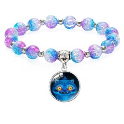 Stitch medálos színes gyöngy karkötő