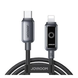 JOYROOM STARFLIGHT adatkábel (Type-C - lightning, 30W, PD gyorstöltő, LED jelzés, 120cm) FEKETE Apple IPAD, IPAD 2, IPAD (3rd Generation)