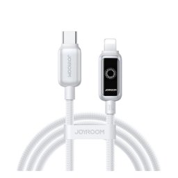 JOYROOM STARFLIGHT adatkábel (Type-C - lightning, 30W, PD gyorstöltő, LED jelzés, 120cm) FEHÉR Apple IPAD, IPAD 2, IPAD (3rd Generation)