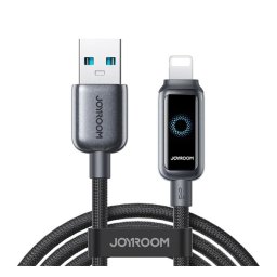 JOYROOM STARFLIGHT adatkábel (Type-C - lightning, 3A, PD gyorstöltő, LED jelzés, 120cm) FEKETE Apple IPAD, IPAD 2, IPAD (3rd Generation)
