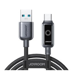 JOYROOM STARFLIGHT adatkábel (USB - Type-C, 66W, PD gyorstöltő, LED jelzés, 120cm) FEKETE