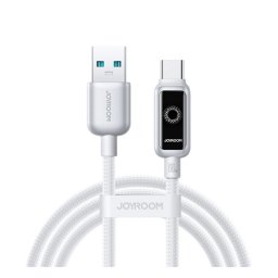 JOYROOM STARFLIGHT adatkábel (USB - Type-C, 66W, PD gyorstöltő, LED jelzés, 120cm) FEHÉR