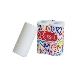 Papírtörlő konyhai 2 rétegű átmérő: 10,2 cm 50 lap/10,5 méter/tekercs 2 tekercs/csomag Rosa Extra Soft_K042 fehér