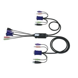 KVM switch 2PC PS/2 + USB + audió + kábel PN: CS52A