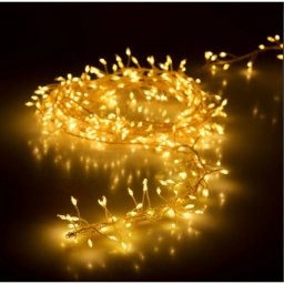 960 micro LED-es BOA fényfüzér, kültéri-beltéri hálózati, meleg fehér, 9,6 m, IP44