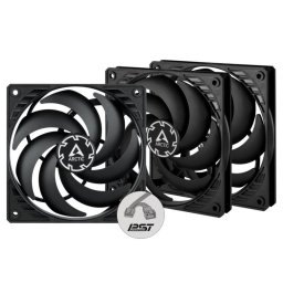 ARCTIC ventilátor P12 Slim PWM PST 3-Pack, 120mm, 4pin, PWM, fekete, fekete
