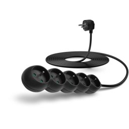 CONNECT IT hosszabbító kábel 230 V, 5 aljzat, 5 m, kapcsoló nélkül (fekete)