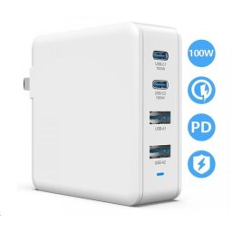 Viking USB GaN 100W-os töltő, PD3.0 és QC4 támogatással, fehér színben