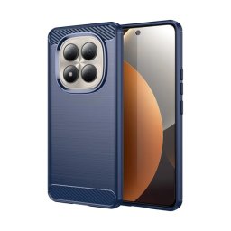 Szilikon telefonvédő (ütésállóság, légpárnás sarok, szálcsiszolt, karbon minta) SÖTÉTKÉK Xiaomi Redmi Note 15 Pro 4G