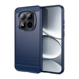 Szilikon telefonvédő (ütésállóság, légpárnás sarok, szálcsiszolt, karbon minta) SÖTÉTKÉK Xiaomi Redmi Note 15 Pro 5G