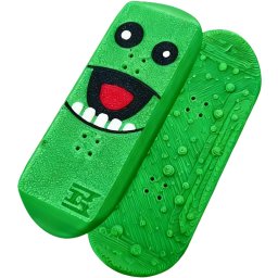 Mágneses csúszka, stresszoldó, ügyességi játék, szörny minta, Magnetic KickFlip SkateBoard Fidget, mintás/zöld