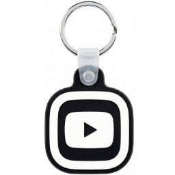 Közösségi média kulcstartó, NFC chippel, Youtube logóval, NFC Keychain, fekete/fehér