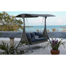 Rojaplast Acapulco exkluzív polyrattan kerti hintaágy tetővel