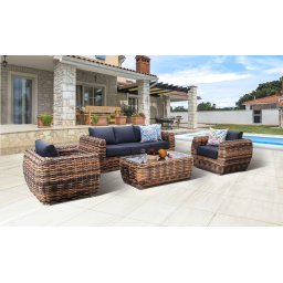 Rojaplast ATLANTA luxus polyrattan garnitúra - barna/antracit