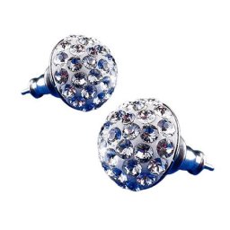 ART CRYSTELLA Fülbevaló, félgömb, natúr fehér SWAROVSKI(R) kristállyal, 10mm, ART CRYSTELLA(R)