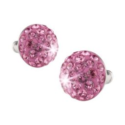 ART CRYSTELLA Fülbevaló, félgömb, rózsaszín, SWAROVSKI(R) kristállyal, 10mm, ART CRYSTELLA(R)