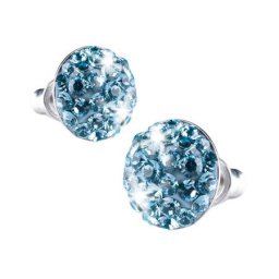 ART CRYSTELLA Fülbevaló, aquakék SWAROVSKI(R) kristállyal, félgömb, 10mm, ART CRYSTELLA(R)