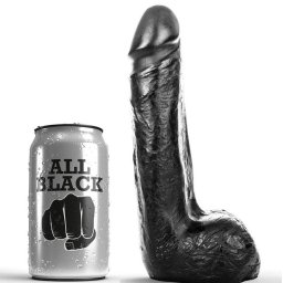ALL BLACK - puha fekete realisztikus dild 20 cm