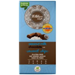 Dia-Wellness - Health Market Milkless Delight Kókusztejes csokoládé kókuszchipsszel 80 g