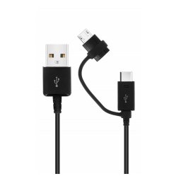 SAMSUNG adatkábel 2in1 (USB - microUSB/Type-C , 150cm) FEKETE