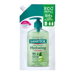 Sanytol fertőtlenítő és hidratáló folyékony szappan utántöltő Zöld tea és Aloe vera 500 ml