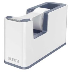 LEITZ Ragasztószalag-adagoló, asztali, feltöltött, LEITZ "Wow", fehér-szürke