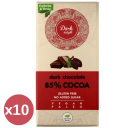 Health Market Dark Delight Étcsokoládé édesítőszerekkel kínáló 10X80 g