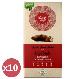 Health Market Dark Delight Étcsokoládé egész mogyoróval kínáló 10X80 g