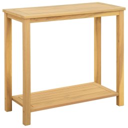 vidaXL Kert oldalsó asztal Világos akác 80 x 35 x 75 cm Tömör Akácfa