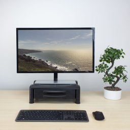 Monitor tartó extra széles 2 fiókkal fekete ACT (AC8215)
