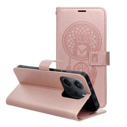 MEZZO könyvtok Xiaomi Redmi Note 14 4G - rózsaarany színű "álomfogó"