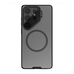 NILLKIN CAMSHIELD PRO MAGNETIC műanyag telefonvédő (ütésállóság, kameravédő, mágneses, csíkos, MagSafe) ÁTLÁTSZÓ/FEKETE Samsung Galaxy S26 Ultra (SM-S948)