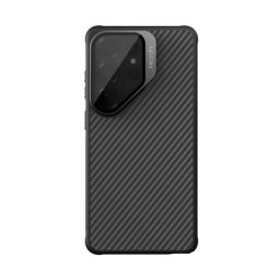 NILLKIN CARBOPROP szilikon telefonvédő (ütésállóság, aramid bevonat, kitámasztó, karbon minta) ÁTLÁTSZÓ/FEKETE Samsung Galaxy S26 Ultra (SM-S948)