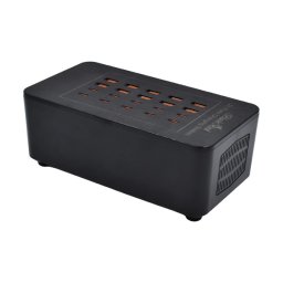 BLACKBIRD BH1676 hálózati töltő 10 USB+10 Type-C aljzat (100W, PD gyorstöltő) FEKETE