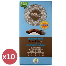Dia-Wellness - Health Market Kókusztejes csokoládé kókuszchipsszel kínáló 10X80 g