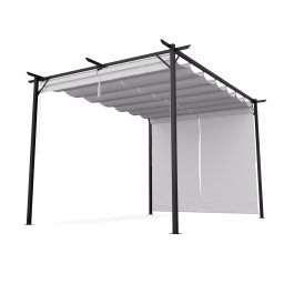 Blumfeldt Pantheon Robust, pergola, 3 x 4 m, oldalsó redőnyökkel, időjárásálló porszórt acél (GDI17-Pantheon 3x4BL)