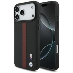 BMW M perforált csíkos logóval ellátott tok MagSafe iPhone 17 Pro Max készülékhez piros