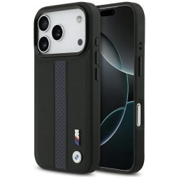 BMW M perforált csíkos logóval ellátott tok MagSafe iPhone 17 Pro készülékhez kék