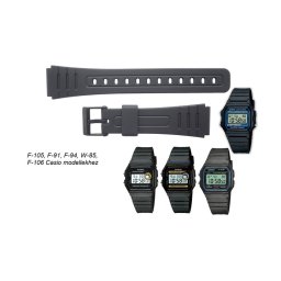 W-59 F-105 F-91 F-94 W-85 F-106 JC-30 W-64 Casio fekete műanyag szíj