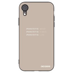 Fekete szilikon tok az alábbi mobiltelefonokra Apple iPhone XR - Positive Vibes