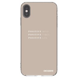 Átlátszó szilikon tok az alábbi mobiltelefonokra Apple iPhone XS Max - Positive Vibes