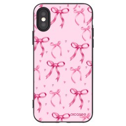 Fekete szilikon tok az alábbi mobiltelefonokra Apple iPhone X/XS - Bow Aesthetic