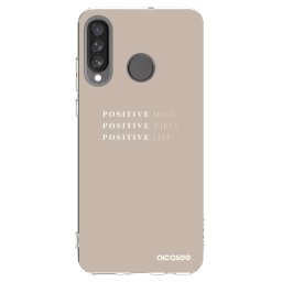 Átlátszó szilikon tok az alábbi mobiltelefonokra Huawei P30 Lite - Positive Vibes