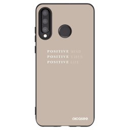 Fekete szilikon tok az alábbi mobiltelefonokra Huawei P30 Lite - Positive Vibes