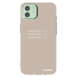 Átlátszó szilikon tok az alábbi mobiltelefonokra Apple iPhone 12 - Positive Vibes
