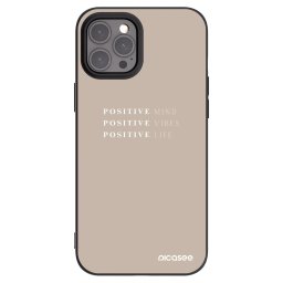 Fekete szilikon tok az alábbi mobiltelefonokra Apple iPhone 12 Pro Max - Positive Vibes