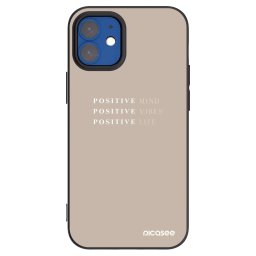 Fekete szilikon tok az alábbi mobiltelefonokra Apple iPhone 12 mini - Positive Vibes
