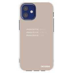 Átlátszó szilikon tok az alábbi mobiltelefonokra Apple iPhone 12 mini - Positive Vibes