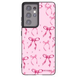 Fekete szilikon tok az alábbi mobiltelefonokra Samsung Galaxy S21 Ultra 5G G998B - Bow Aesthetic